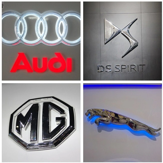 Indoor or Outdoor Acrylic 3D Molded Vacuum Forming and Chrome Coating Car Dealership Signage